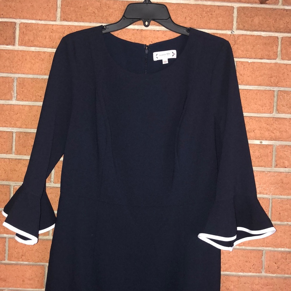 🎭NANETTE LEPORE🎭CREPE FLOUNCE HEM MIDI DRESS🎭 - Picture 3 of 7